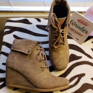 Mad Love wedge ankle booties